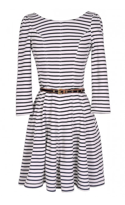 Ships Ahoy Belted Stripe Designer Dress